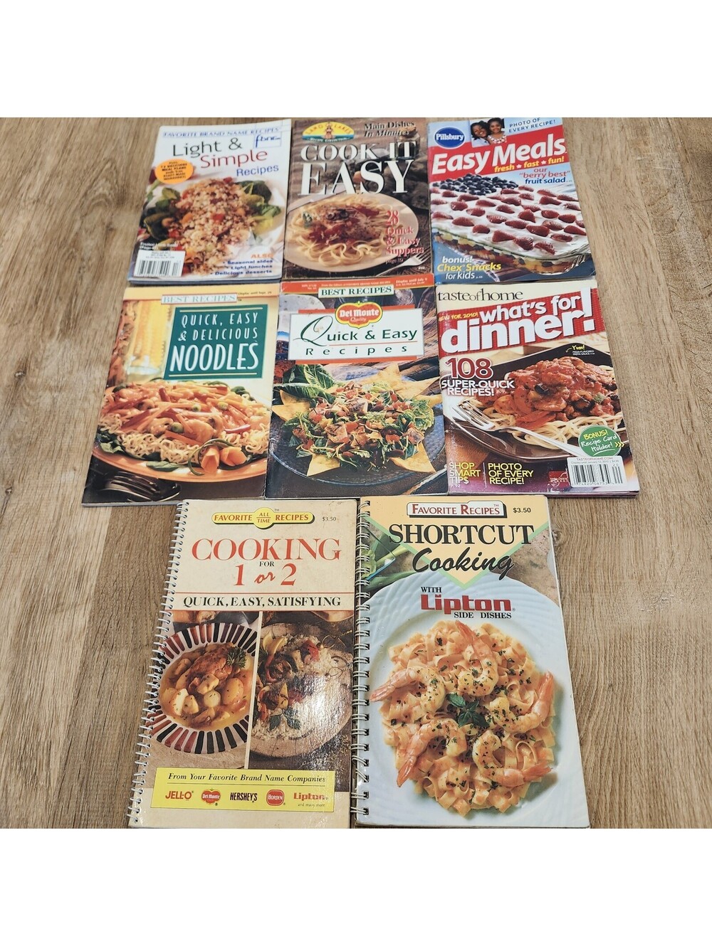 (8) Vtg Quick & Easy Meal Recipes Cookbook Shortcut Cooking for 1 or 2 Simple